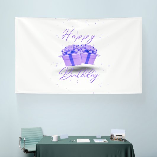 Banderoles Joyeux anniversaire Pretty Purple 6x10 Vinyl Banne (Salon professionnel)