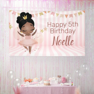 Banderoles Joyeux anniversaire ! Princesse noire Ballerina, G