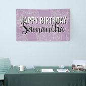 Banderoles Joyeux Anniversaire Purple Mandala Typographie fém (Salon professionnel)