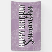 Banderoles Joyeux Anniversaire Purple Mandala Typographie fém (Vertical)