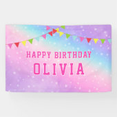 Banderoles Joyeux anniversaire Rainbow Girl (Horizontal)