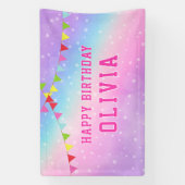 Banderoles Joyeux anniversaire Rainbow Girl (Verticale)