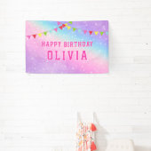 Banderoles Joyeux anniversaire Rainbow Girl (Insitu)