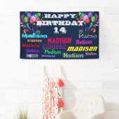 Banderoles Joyeux Anniversaire Répétition Nom Drive By Banner (En situation)