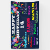 Banderoles Joyeux Anniversaire Répétition Nom Drive By Banner (Vertical)