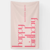 Banderoles Joyeux anniversaire rose moderne (Vertical)