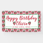 Banderoles Joyeux Anniversaire Rose Red Sweet Fraise Berries (Horizontal)