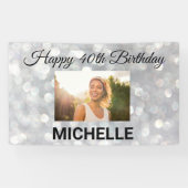 Banderoles Joyeux Anniversaire Silver Photos Chaque année Per (Horizontal)