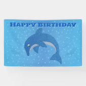 Banderoles Joyeux Anniversaire Sparkle Jumping Comme Dauphin (Horizontal)
