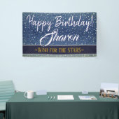 Banderoles Joyeux anniversaire | Stars Sky Blue Galaxy (Salon professionnel)