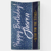 Banderoles Joyeux anniversaire | Stars Sky Blue Galaxy (Vertical)