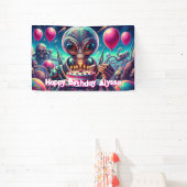 Banderoles Joyeux anniversaire | Thème Alien personnalisé (Insitu)