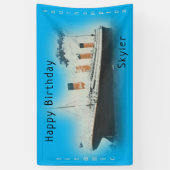 Banderoles Joyeux anniversaire Titanic Nom du navire Océan Bl (Vertical)