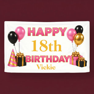 Banderoles Joyeux Anniversaire Tout Âge Blanc