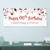 Banderoles Joyeux anniversaire TOUT ÂGE Red Stars Nom (Salon professionnel)