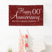 Banderoles Joyeux Anniversaire Toute Année Confetti Argent (En situation)