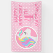Banderoles Joyeux anniversaire | Unicorn Pastel Pois (Vertical)