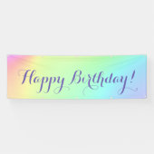 Banderoles "Joyeux anniversaire !" Unicorn Rainbow Ombre (Horizontal)