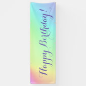 Banderoles "Joyeux anniversaire !" Unicorn Rainbow Ombre (Vertical)