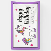 Banderoles Joyeux anniversaire | Unicorne (Vertical)