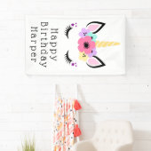 Banderoles Joyeux anniversaire | Unicorne magique (En situation)