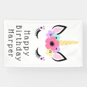 Banderoles Joyeux anniversaire | Unicorne magique (Horizontal)