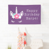 Banderoles Joyeux anniversaire | Unicorne magique (En situation)
