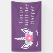 Banderoles Joyeux anniversaire | Unicorne magique (Vertical)