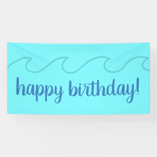 Banderoles Joyeux anniversaire ! Vagues océaniques (Horizontal)