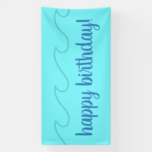 Banderoles Joyeux anniversaire ! Vagues océaniques (Verticale)