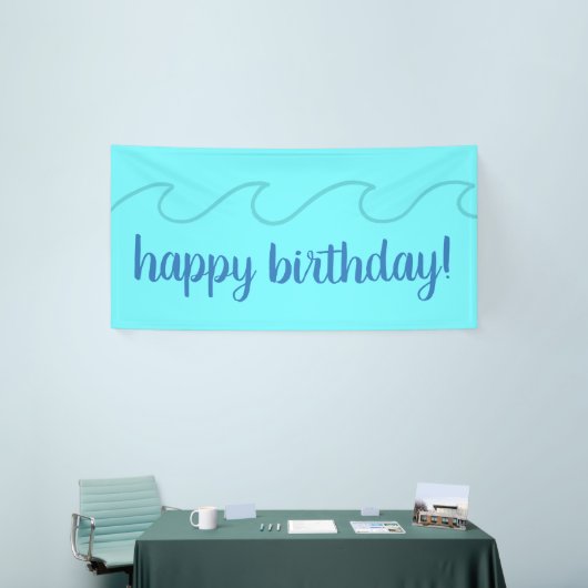 Banderoles Joyeux anniversaire ! Vagues océaniques (Salon professionnel)