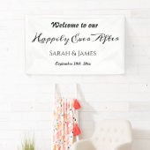 Banderoles Joyeux après l'élégant Mariage noir et blanc (En situation)