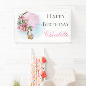 Banderoles Joyeux ballon à air chaud d'anniversaire (En situation)