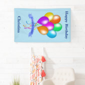 Banderoles Joyeux ballons colorés pour l'anniversaire (En situation)