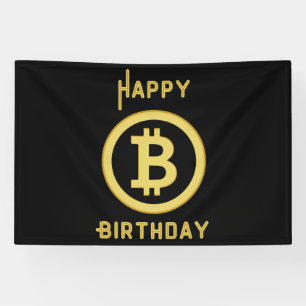 Banderoles Joyeux Bitcoin Gold 4x6 Vinyl Banner