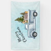 Banderoles Joyeux Camion de Noël avec de mignons animaux (Vertical)