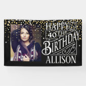 Banderoles Joyeux design d'anniversaire avec des confettis do (Horizontal)