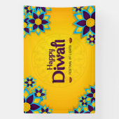 Banderoles Joyeux Diwali avec Rangoli et Diya (Verticale)