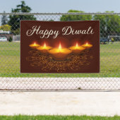 Banderoles Joyeux Diwali avec Rangoli et Diya (Insitu)