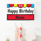Banderoles Joyeux ęr anniversaire fait sur commande (En situation)