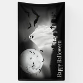 Banderoles Joyeux fantôme d'Halloween dans les cimetières (Vertical)