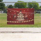 Banderoles Joyeux feu de Noël et arbre (En situation)