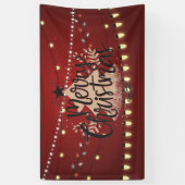 Banderoles Joyeux feu de Noël et arbre (Vertical)