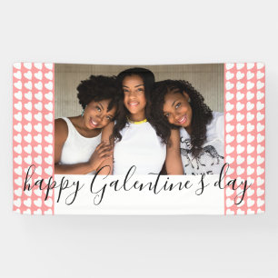 Banderoles Joyeux Galentine`s Day Pink Heart Photo Friend