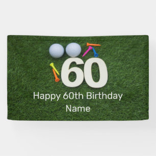 Banderoles Joyeux golfeur du 60e anniversaire avec balle de g