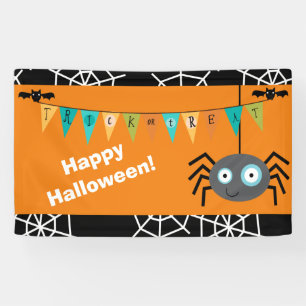 Banderoles Joyeux Halloween araignée