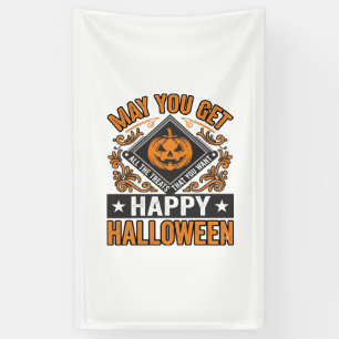 Banderoles Joyeux Halloween Citrouille Traitements Vintage