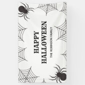 Banderoles Joyeux Halloween Cobweb Spiders Black & White Part (Vertical)