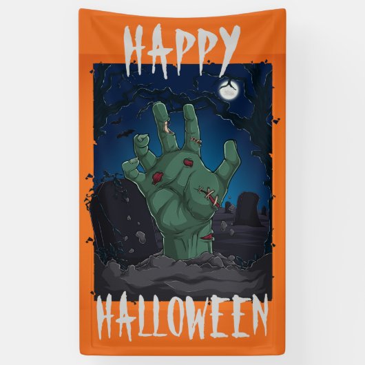 Banderoles Joyeux Halloween de la tombe (Vertical)