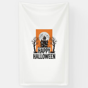 Banderoles Joyeux Halloween Maison Hantée Graphique Vintage_1